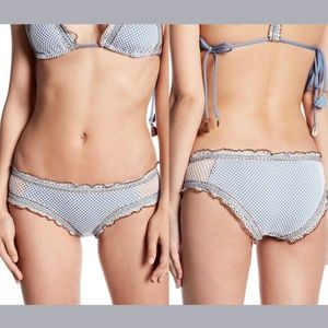 NEW Isabella Rose In the Net Maui Bikini‎ Bottoms in Blue/White [SZ Large ] #